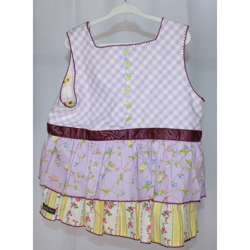 Matilda Jane Lilac Gingham Floral Tunic & Short Set Size 8 EUC - Picture 4 of 10